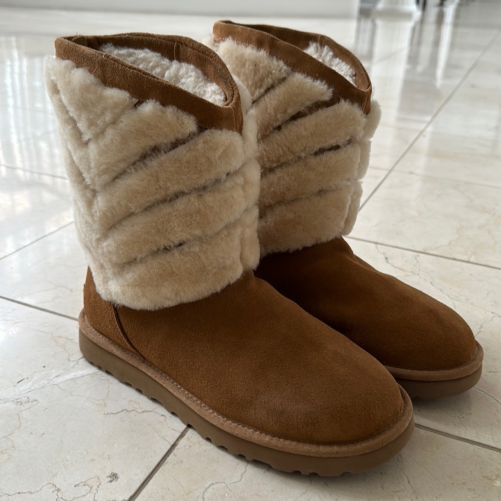 UGG suede and sheepskin boots.